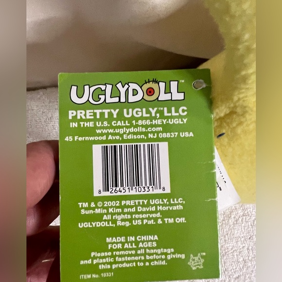 NWT FEA BEA UGLY DOLL or the YELLOW STICK vintage 2002 - Picture 6 of 6